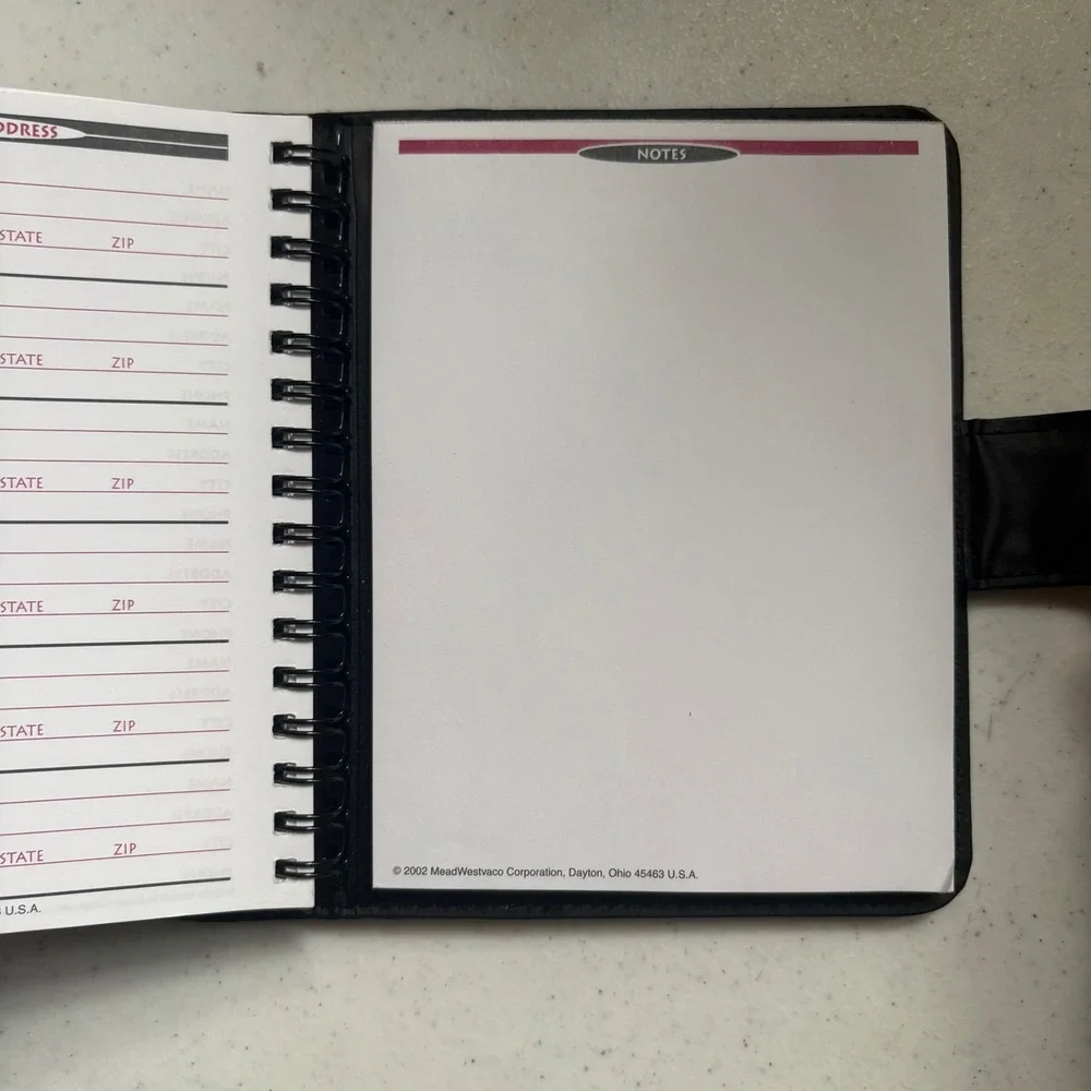 NEW Mead Cambridge Fat Little Day Planner Undated Organizer Black Vintage 2001